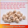 1~200pcs 4~50mm Solid Through-hole Wooden Ball Round Natural Wood Loose Big Hole Beads For DIY Crafts Woodcraft DIY Making