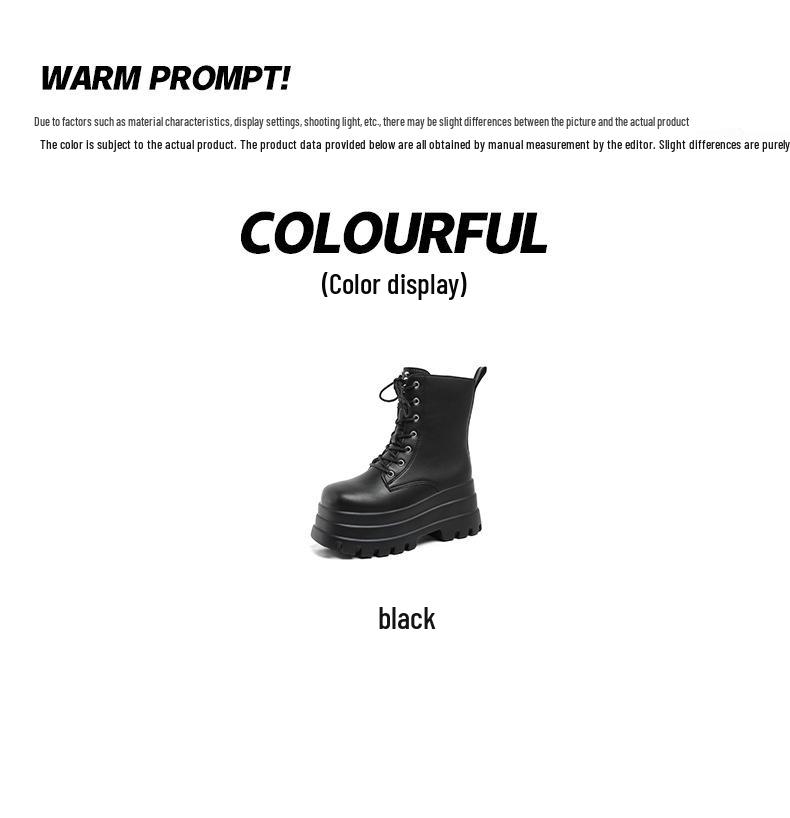 Anime Cosplay Dames Mid-Calf Martin Laarzen - 15cm Hoogte-Verhogend, Dikke Zool, Korte Stijl, Grote Maten Beschikbaar.