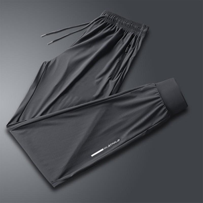 Men's Quick-Drying Nylon Ice Silk Sports Pants - Lightweight, Casual, Large Size