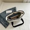 Ladies Tote Handbags Large Capacity Cotton Padded Shopping Bag Rhombus Portable Handbag Quilted Solid For Leisure Travel