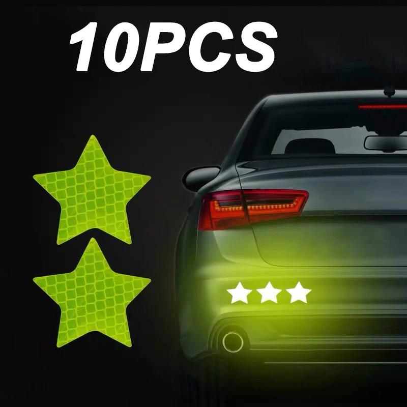 10Pcs Colorful Car Bumper Reflective Stickers Secure Reflective Warning Strip Tape Sticker Decals New Arrival Auto Styling Decal