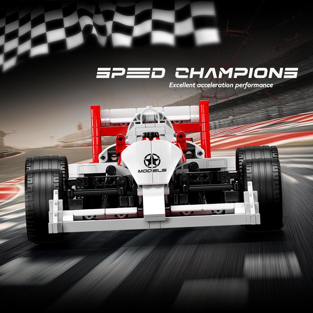 MOULD KING 10132 Formel 1 Rennwagen Modell 1:10 Super Sportwagen Baustein Technik Klemmbausatz (1524 Teile)