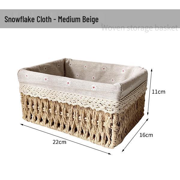 

Плетений ротанговий кошик для зберігання косметики, ключів, закусок і безладу на журнальному столику - Ідеальний для вітальні та передпокою.