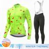 Winter Thermal Fleece Cycling Jersey Set Top MTB Bike Outdoor Men's Road Bicycle Clothing Long Sleeves Shirt Uniform