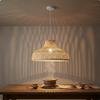 Rattan Pendant Lampshade Retro Design Woven Hanging Light Shade Rustic Elegance Fiber Lamp Cover for