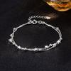 925 Sterling Silver Star Bracelets for Women Fashion Korean Five-pointed Double Layered Charm Bracelet Luxury Original Jewelry