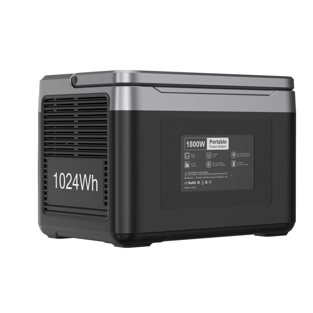 OUKITEL P1000 PLUS Tragbare Powerstation, 1800W 1024Wh Solargenerator mit LiFePO4-Akku, Schnellladung, Intelligente App-Steuerung für den Außenbereich