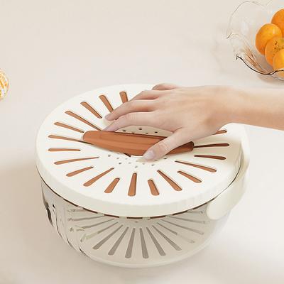 Bol de lavage de légumes avec couvercle, passoire, récipient de stockage des aliments pour réfrigérateur portable pour laver les légumes et les fruits