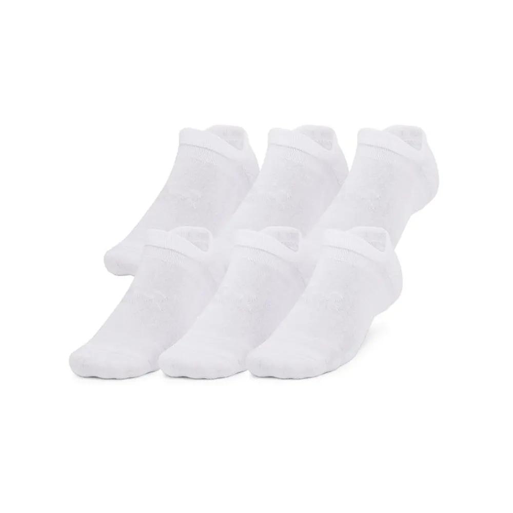 UNDER ARMOUR Unisex Essential Cushion No Show Socks 6 Pairs 1387057-100 L
