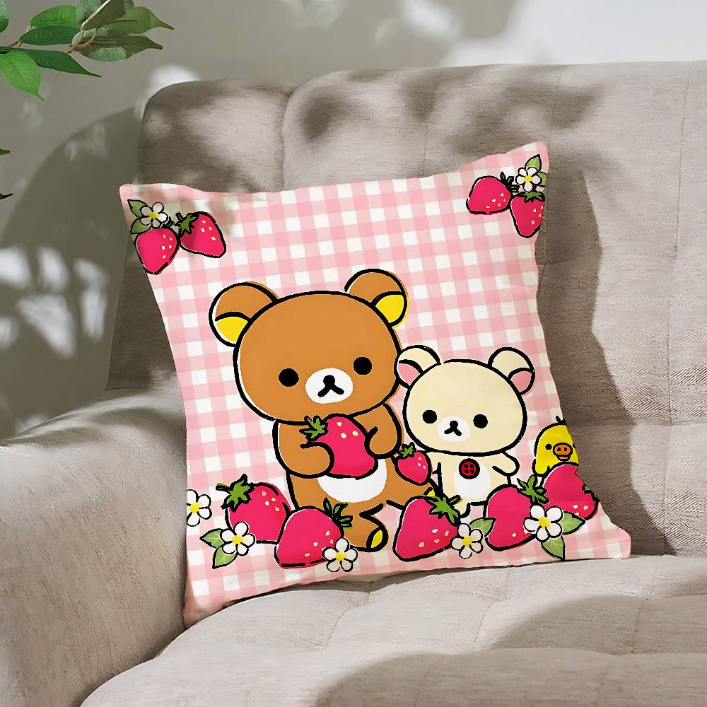 Cute LrilakkumaS Kawaii Pillow Case Cushion Cover Soft Cute Throw Pillow Case For Car Sofa Pillowcase Polyester With Zipper