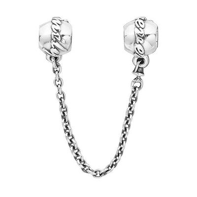 791788 Family Tie Safety Chain Silver Charm