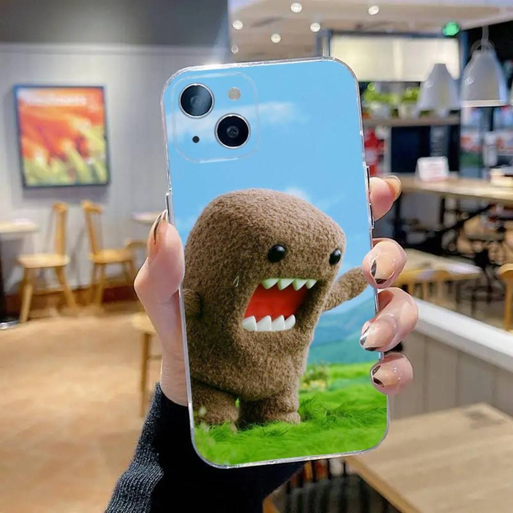 Cute Domo-kun Phone Case For iPhone 16,15,14,13,12,11 Pro,Max,Plus,X,XS,XR,SE,Mini Transparent Silicone Soft