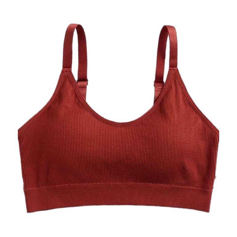 Tops for Woman Knitted Sexy Crop Tops Halter Tank Top Women Built In Bra Camis Sleeveless Strap Vest Underwear Sports Bra Ladies