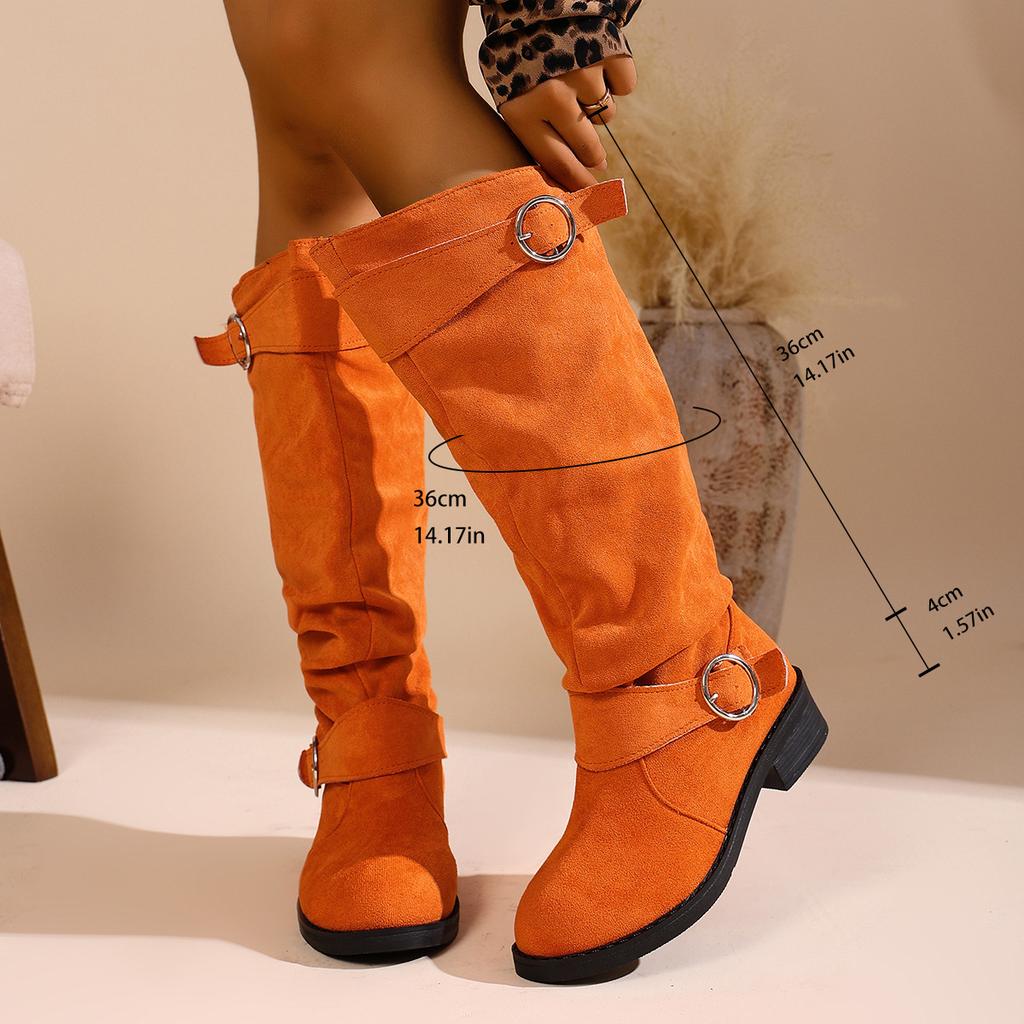 Large Size Women's Boots Autumn and Winter New Fashion Boots British High Top Suede Boots Children's Knee High Boots Knight Boot