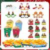 New Christmas-Themed Honeycomb Water Bottle Stickers & Straw Decorations