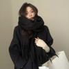 Mohair Winter Cashmere Scarves Tassel Long Shawl Simple Wool Scarf  Autumn Winter