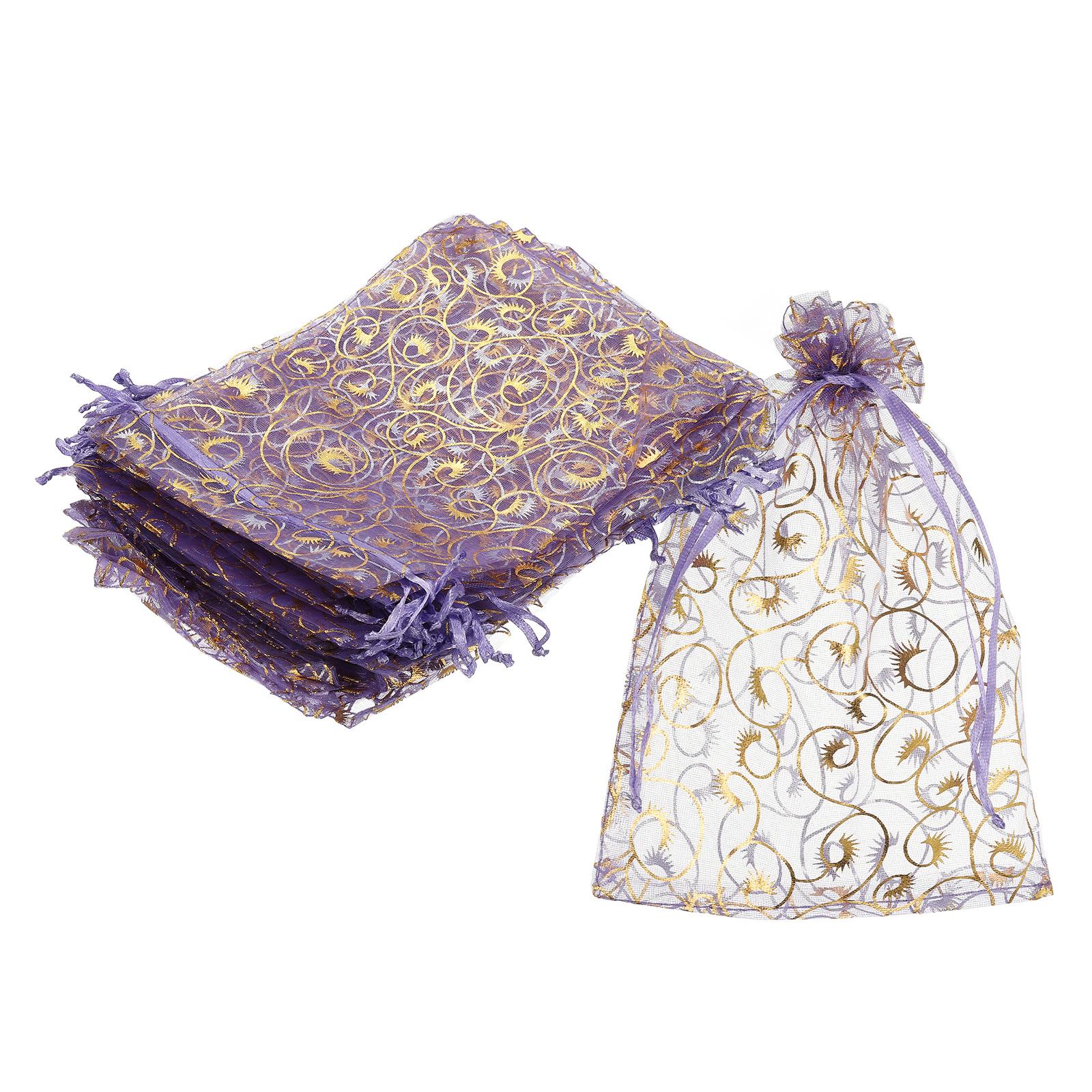 

50pcs 13x18cm/10x15cm Organza Bags Jewelry Packaging Wedding Party Gift Bag Drawstring Candy Pouches Christmas Small Bag Storage 10x15cm светло-фиолетовый