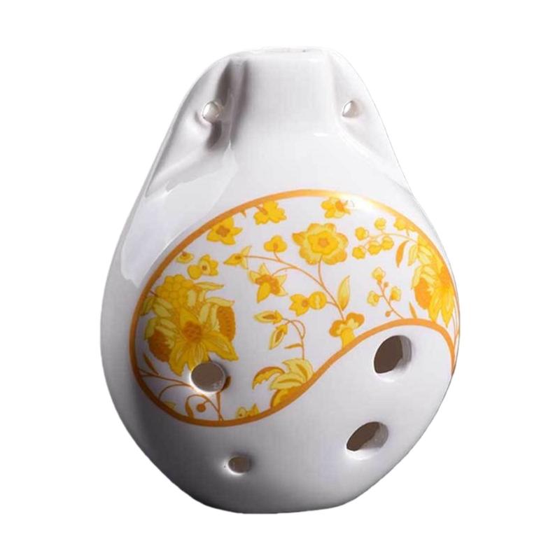 

White Porcelain Ocarina With 6 Precisions Tone Holes Professional Pitch Accuracy For Beginners And Experts 1