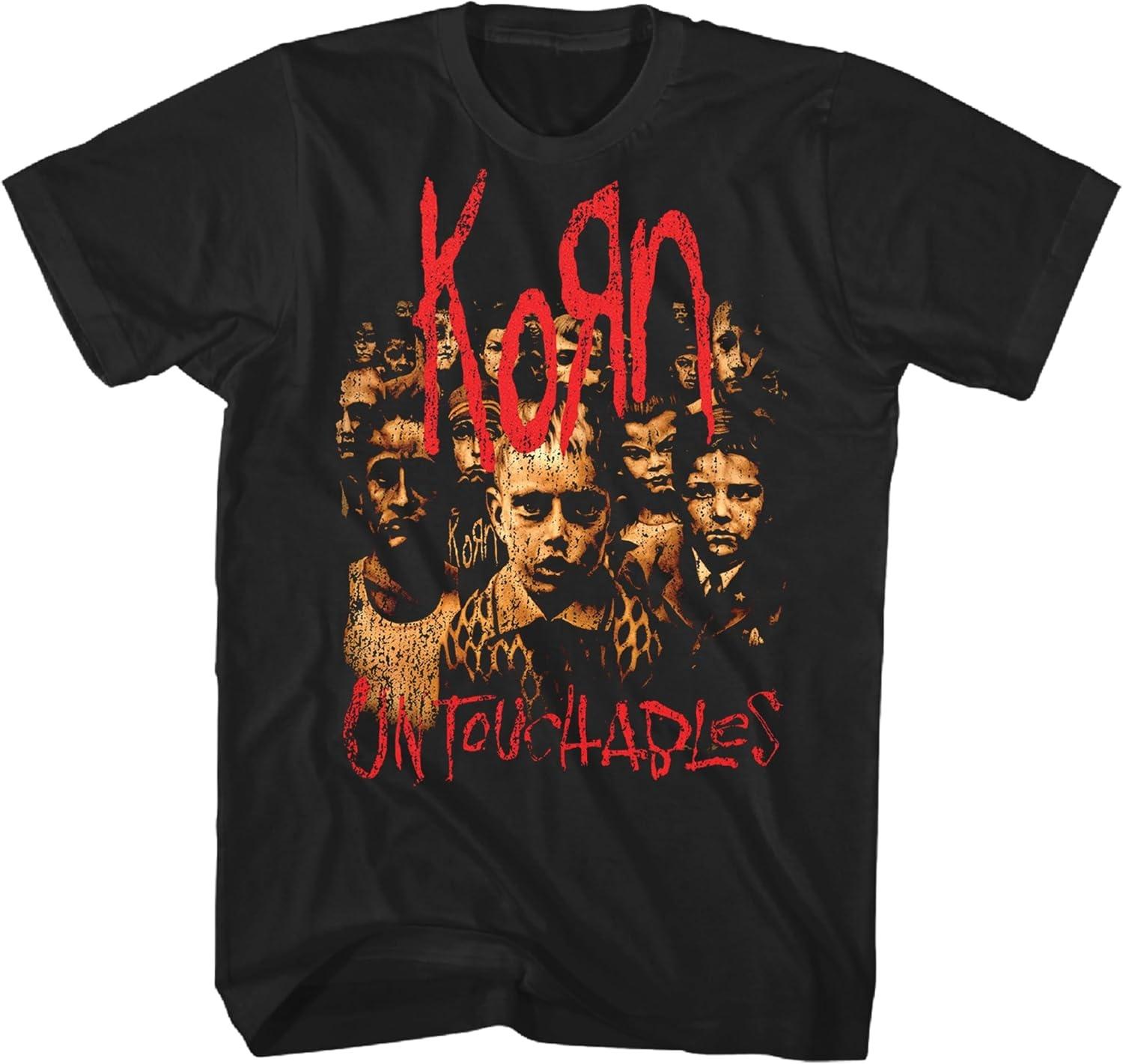 Korn Men s Untouchables Album Cover T-Shirt Black _ Officially Licensed Merchandise S