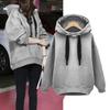 2023 Høst/Vinter Dame Koreansk Stil Fleece Hettegenser Langermet Løs Pullover Sweatshirt