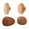 4PCS Simple Styles Wall Mount Hooks Solid & Beech Wood Multipurpose Hooks Upgrades for Hanging Clothes & Accessories