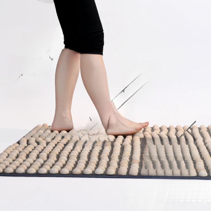 Acupressure Foot Mat: Solid Wood Traditional Chinese Medicine Floor Mat for Unblocking Meridians and Indoor Massage.