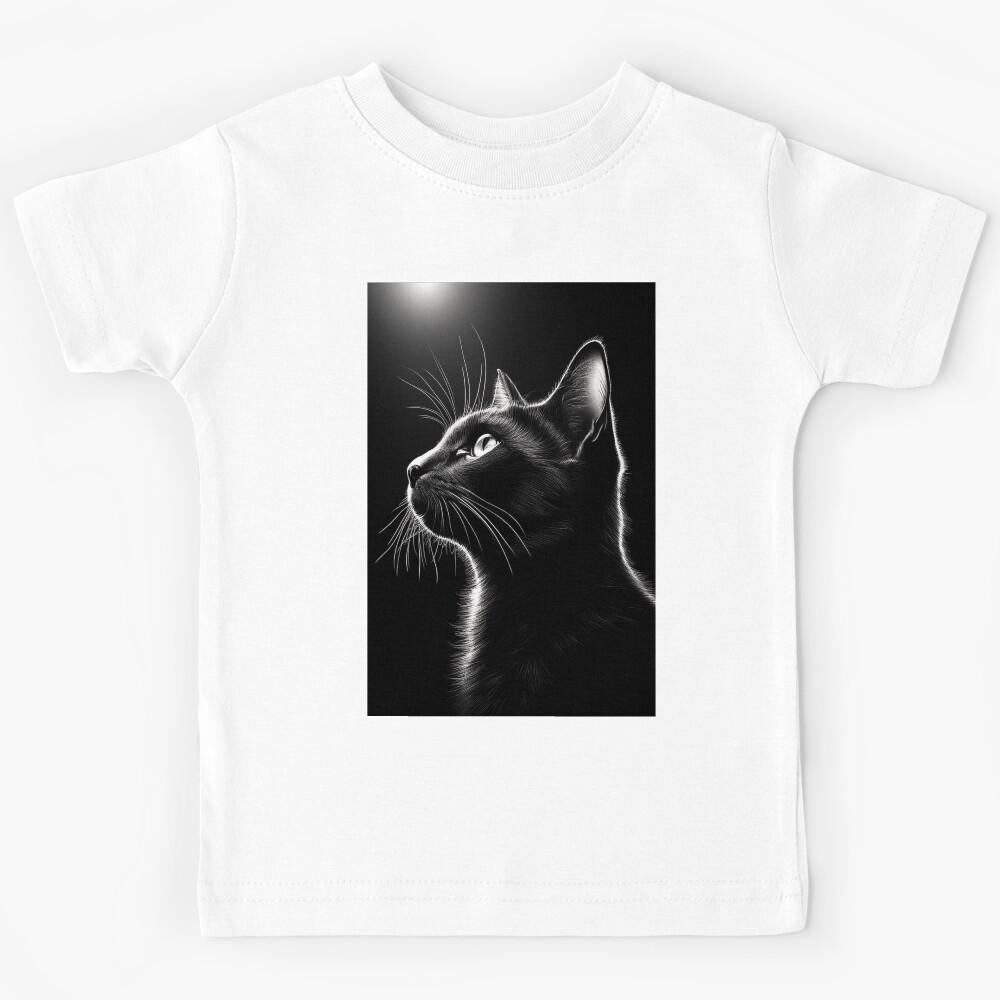 Beautiful black cat silhouette Kids T-Shirt 160