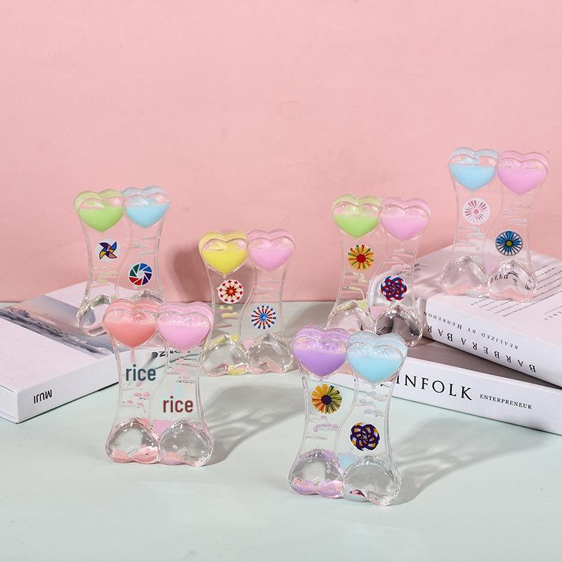 Internet Celebrity Stress Relief Hourglass: Oil Slide Water Drop Acrylic Ornament for Students, Perfect Small Gift