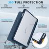 Trifold PU Leather Smart Dual Angle Stand Protective Case with Auto Wake/Sleep -Dark Blue