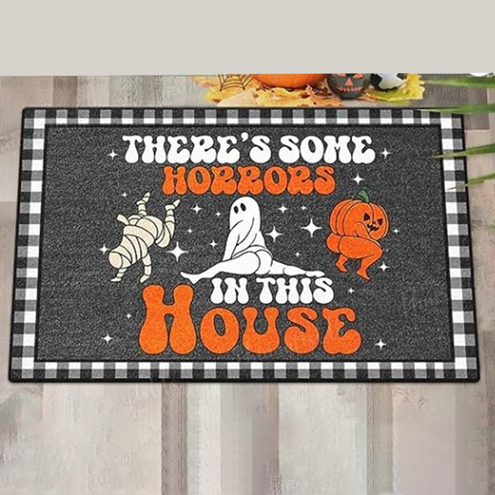 Scary Funny Doormat For Halloween Non-slip Dust-proof Footpad For Home Kitchen Bedroom