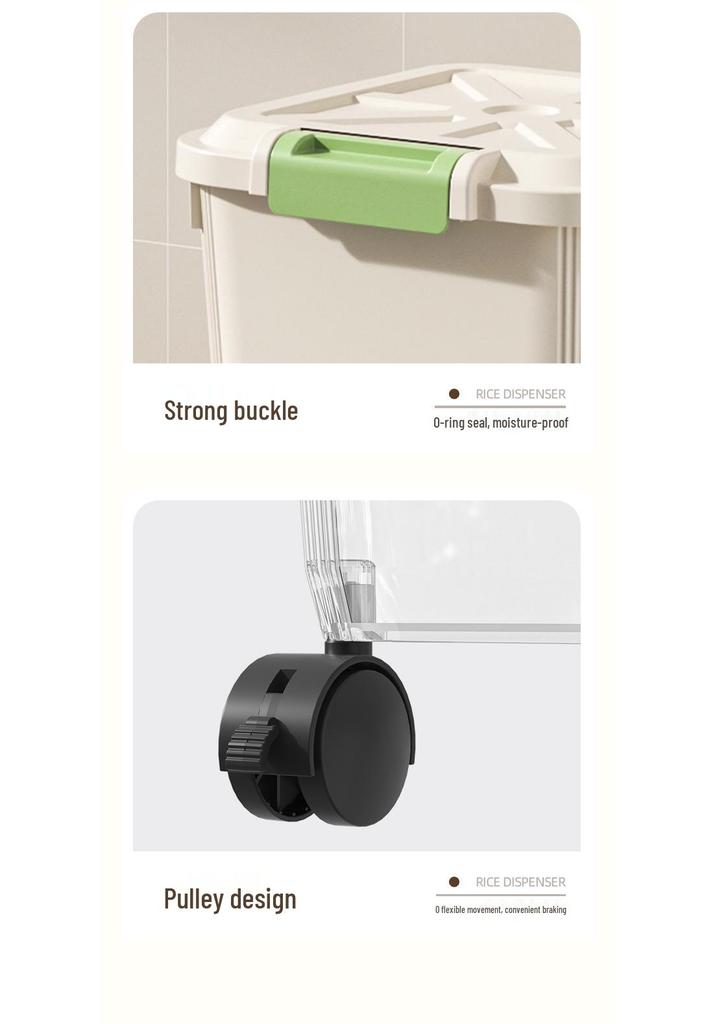 Insect-Proof, Moisture-Sealed Large Capacity Rice Storage Container