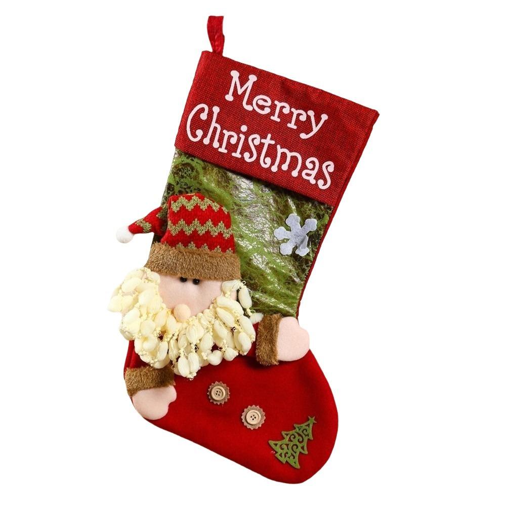 Snowman Christmas Gifts Bag Cartoon Christmas Decorative Socks Xmas Tree Ornaments