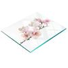 Decorative Glass Kitchen Chopping Board with Magnolia Graphics 60x52 Cm