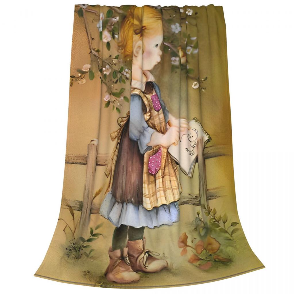 Sarah Kay With Cat Knitted Blankets Flannel Ultra-Soft Throw Blanket for Bed Bedspread