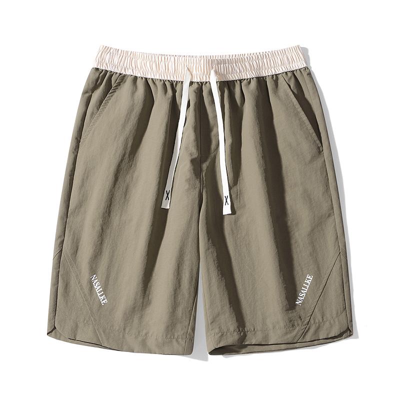 Men's Summer Ice Silk Quick Drying Shorts Thin Loose Sports Pants Men's Five Quarter Pants