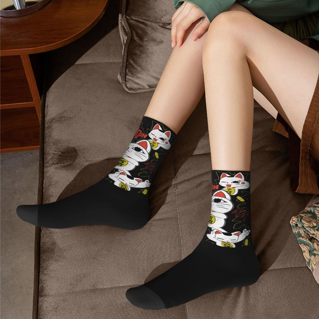 Winter Warm Retro Women Men Dandadan Lucky Turbo Granny Socks Anime Non-slip Basketball Socks