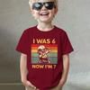 Kids Seven Year Old Cotton T-shirt Tops I Was 6 Now I'm 7 Birthday Funny 7th B-day Gift for Boy 67 Meme Birthday Cotton Tee