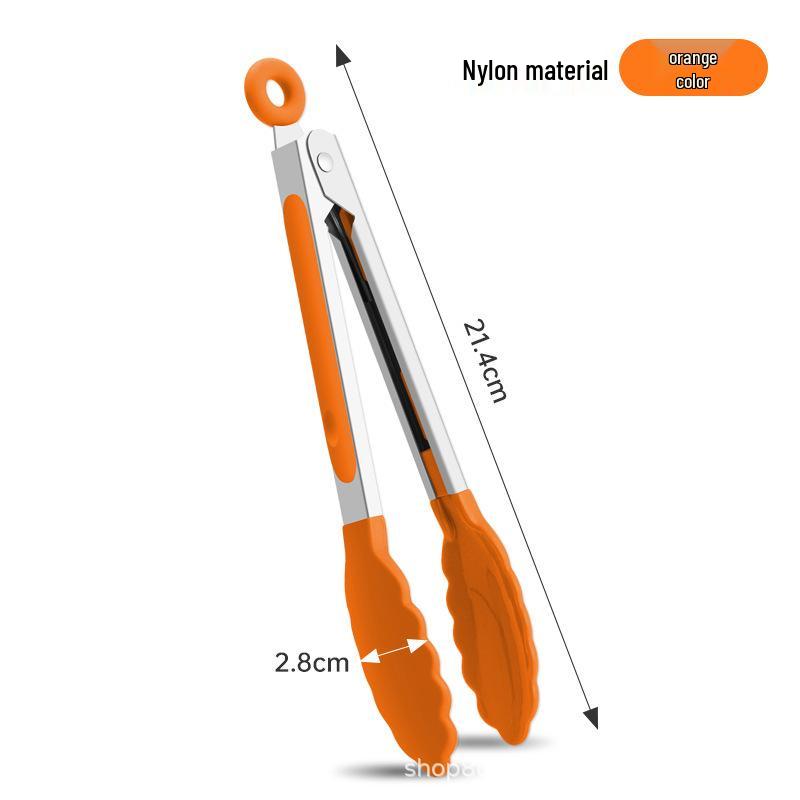 High-Temperature Resistant 430 Stainless Steel Anti-Scald BBQ Tongs for Outdoor and Kitchen Use