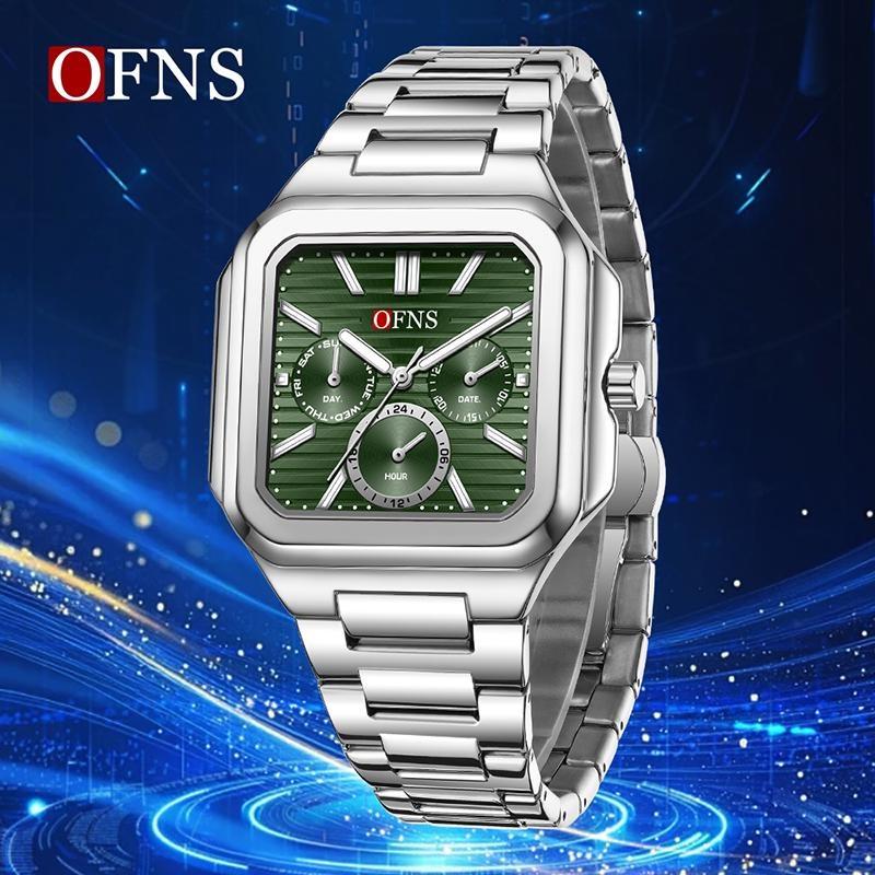 OFNS Fashion Men's Quartz Watch Elegant Clock Calendar Luminous Wristwatch Business Casual Watches