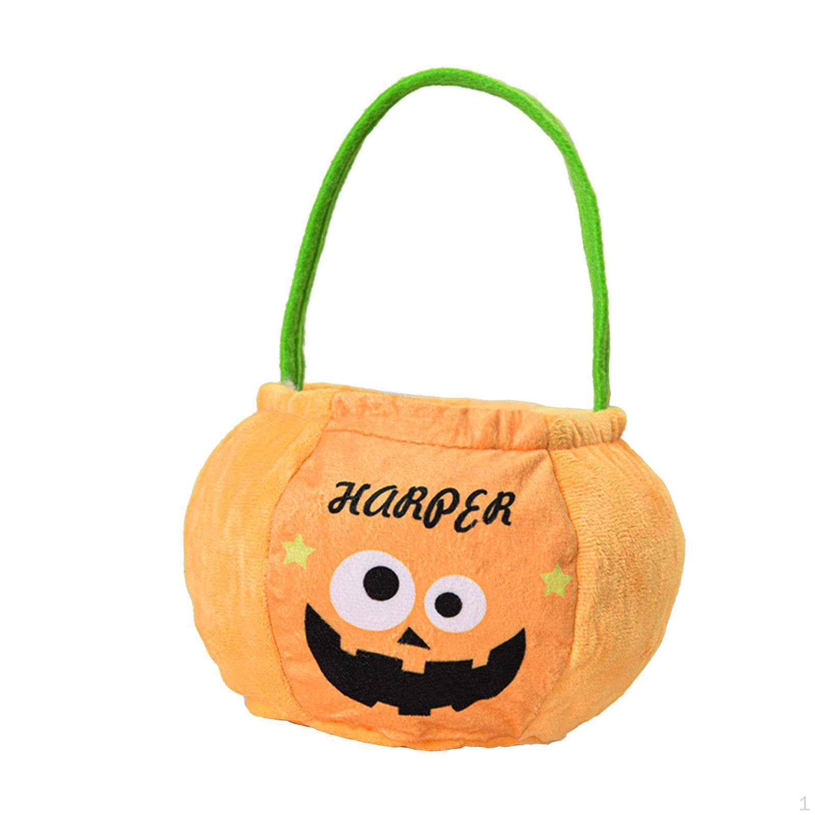 

Halloween Candy Bag Goody Bucket Reusable Treat Decoration for Birthday Party Style A