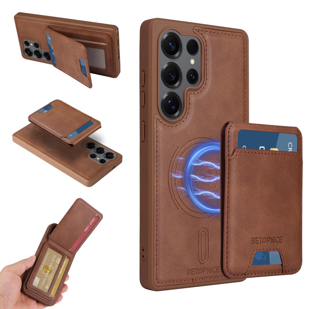 2 in 1 Detachable Card Solt Magnetic Wallet Leather Case For Samsung S25 Ultra S24 Plus S23 S22 S21 A06 A16 A35 A55 Vertical Bag