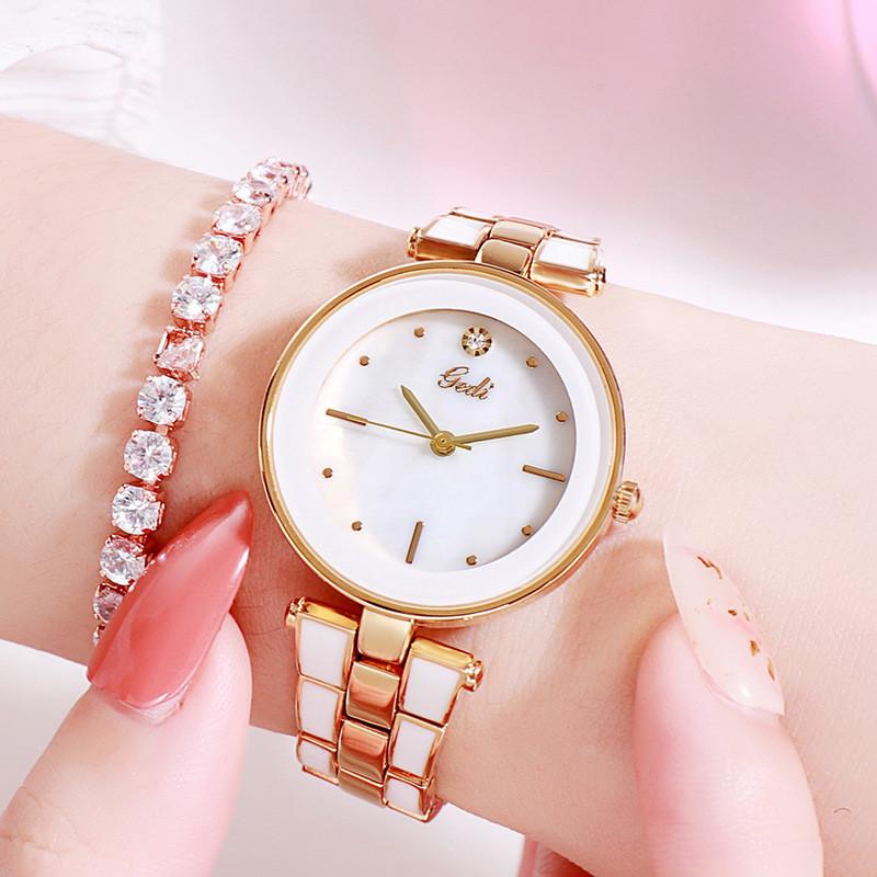 Gedi Womens Fashion Quartz Watch With Steel Band And Waterproof Feature For Casual Wear