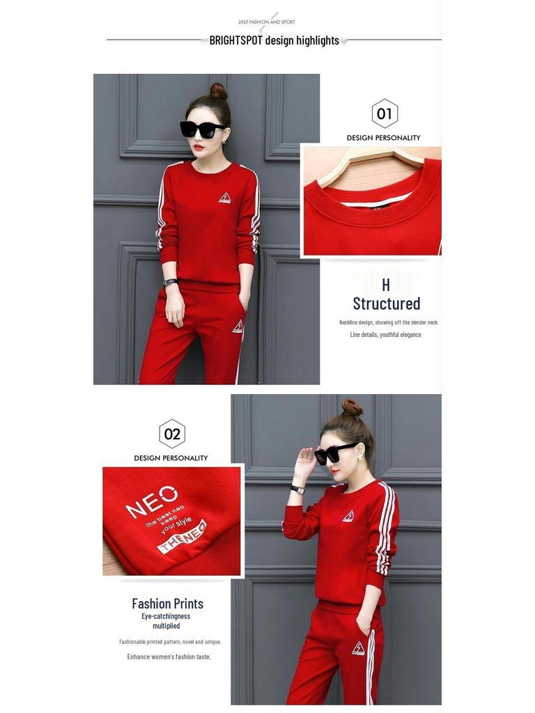 Women's Plus Size Sporty Two-Piece Set, Fashionable European & American Style 2025.