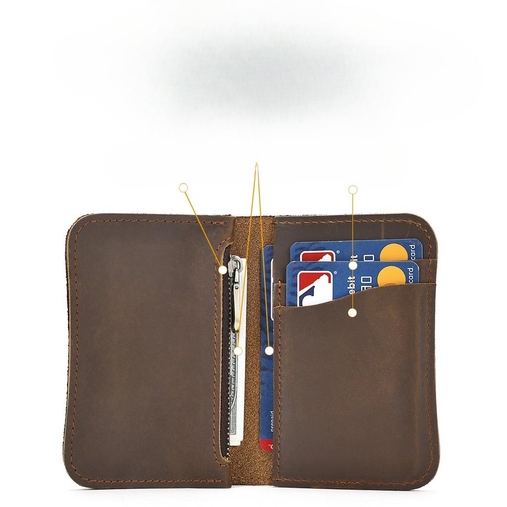 Simple and Fashionable Card Case Multi-functional Crazy Horse Pickup Bag, Niu Pickup Bag