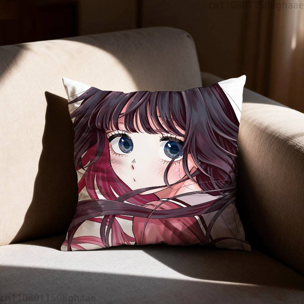 Waguri Anime Kaoruko Pillow Case Antidustmite Pillowcase Invisible zipper silky short plush Sofa cushion cover