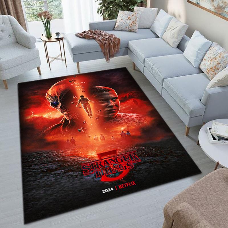 Halloween horror horror theme Stranger Things carpet home living room decoration table and chairs anti slip door mat outdoor picnic mat carpet A6