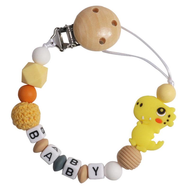 Personalized Name Handmade Silicone Baby Beech Dummy Pacifier Clip Safe Teething Chain Teether Pacifier chains Holder Chain Gift