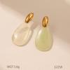High-End European & American Retro Stainless Steel Resin Earrings
