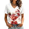 Women's Casual Christmas Printed Short Sleeve T-Shirt for Holiday and Everyday Wear