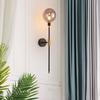 New Stylish Modern Black Iron LED Magic Bean Glass Ball Wall Lamp for Loft Decor - Nordic Bedside Fixtures, Perfect for Living R